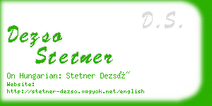 dezso stetner business card